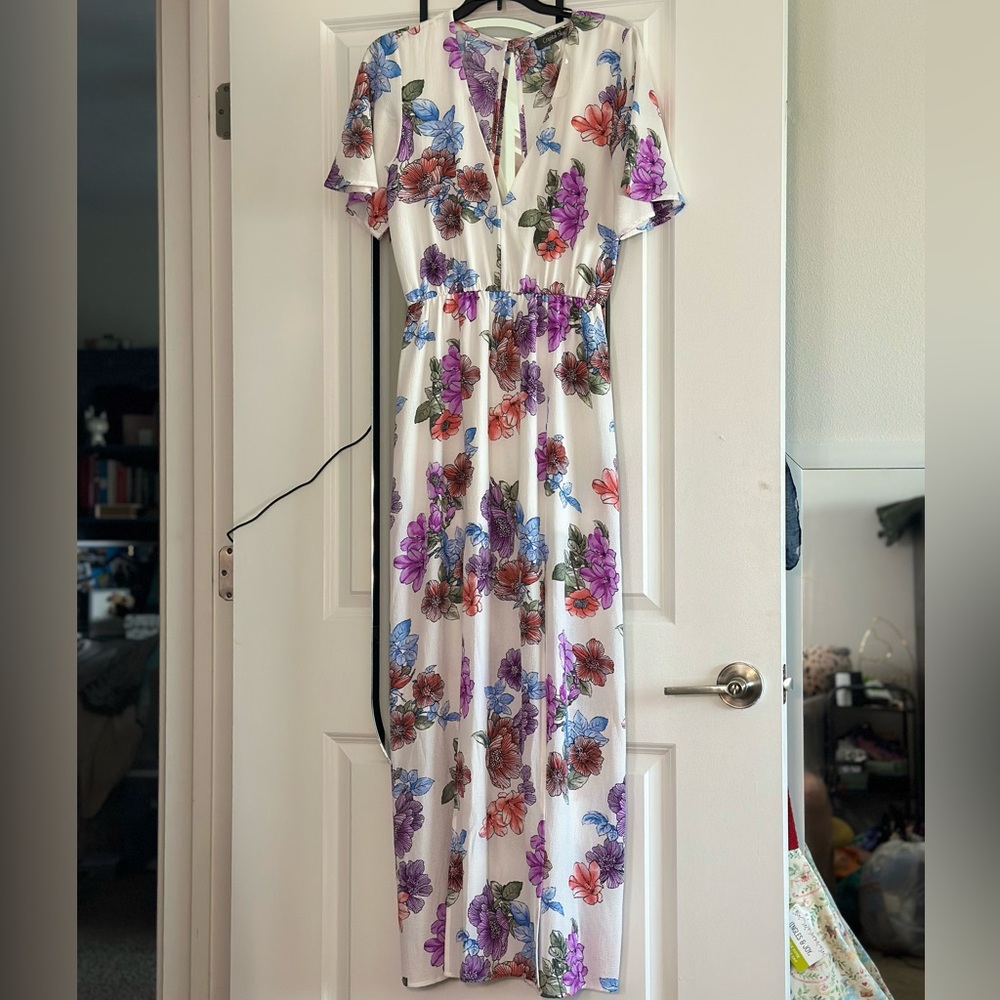 White & Floral Romper